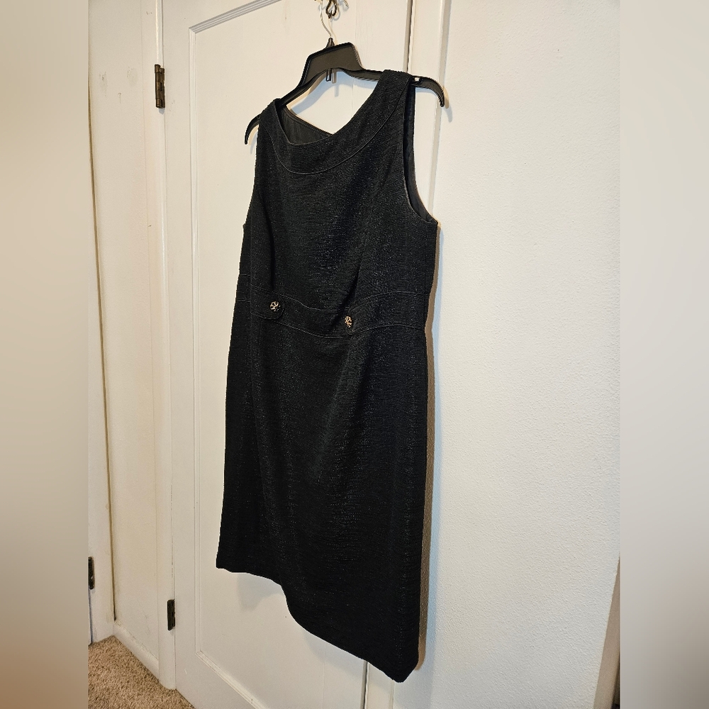 Tahari sleeveless black dress